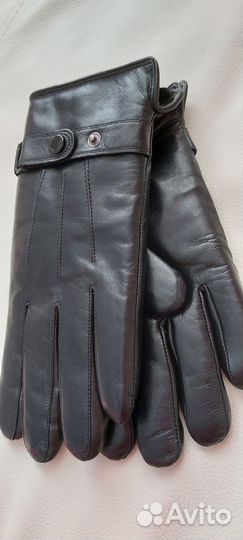 Зимние перчатки из лайковой кожи с цигейкой