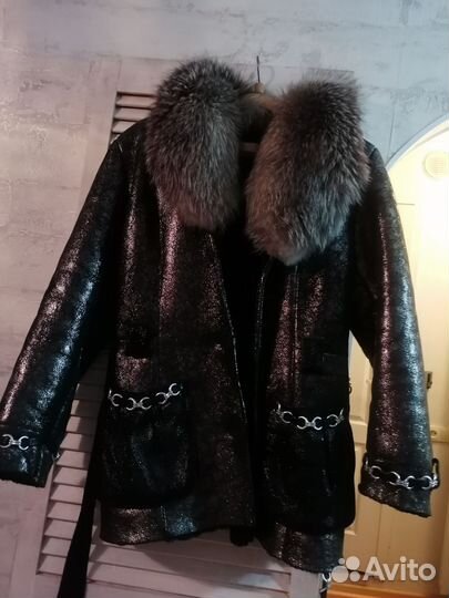 Дубленка женская натуральная с мехом песца