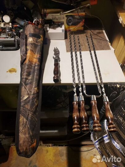 Наборы шампуров в чехле, самокруты на 6 шампуров