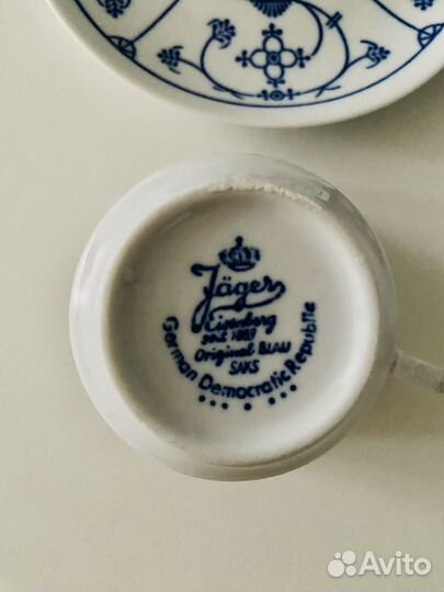 Кофейный сервиз гдр Синий лук Jager Eisenberg