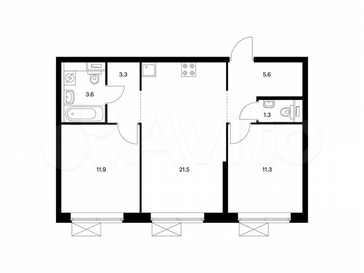 2-к. квартира, 58,5 м², 20/33 эт.