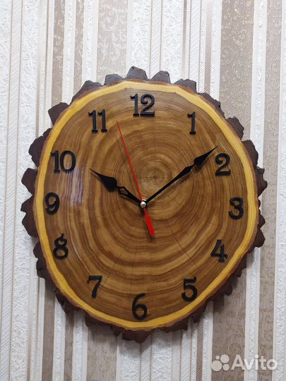 Часы настенные из натурального дерева Лофт /Кантри