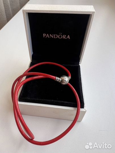 Кожаный браслет pandora