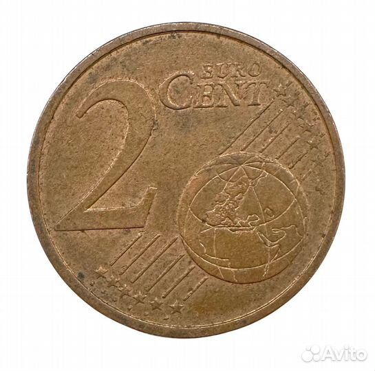 Монета 2 евроцента 1999 г., Франция, Сталь с мед