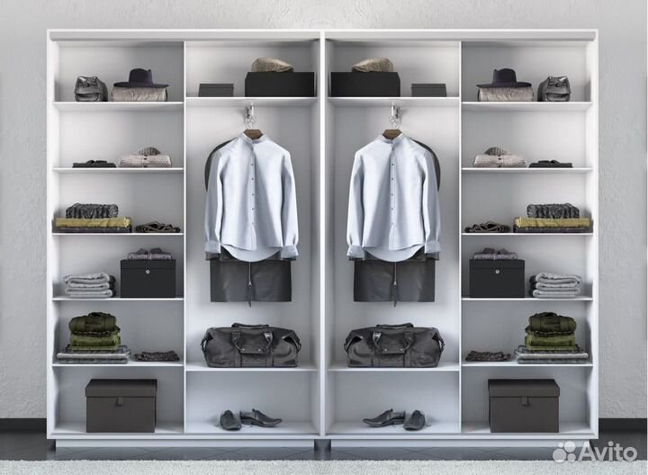 Шкаф купе 4х дверный белый