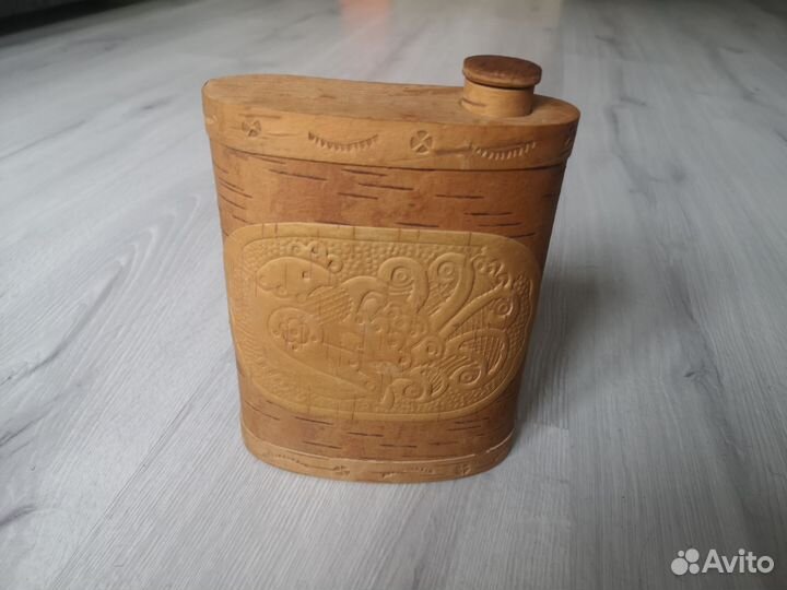 Новая фляжка из бересты 350 мл
