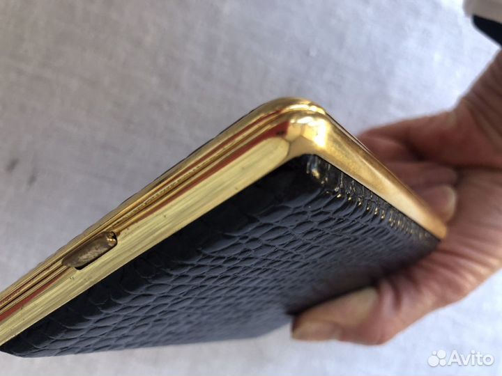 Портсигар кожа черный