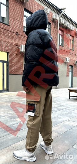 Куртка пуховик Stussy черно-серая XL-2XL