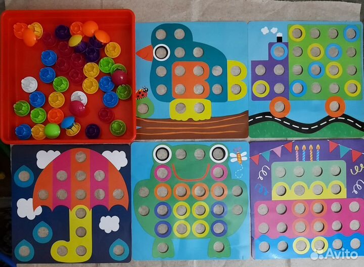 Развивающая крупная мозаика с трафаретами