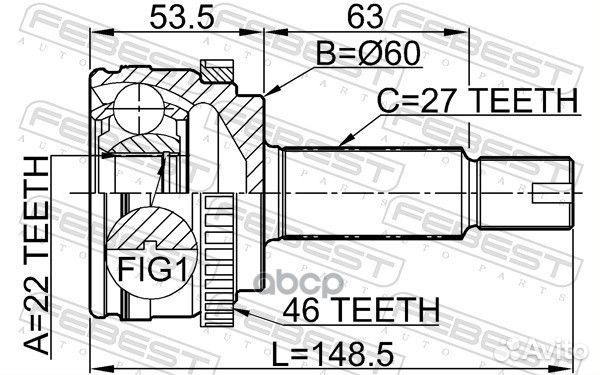 ШРУС наружный 22X60X27 hyundai I30 08- 2210cera