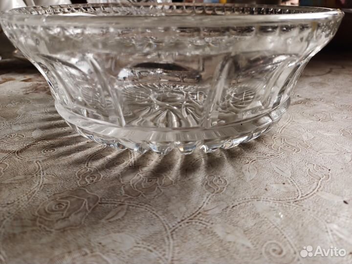Новый салатник круглый хрусталь