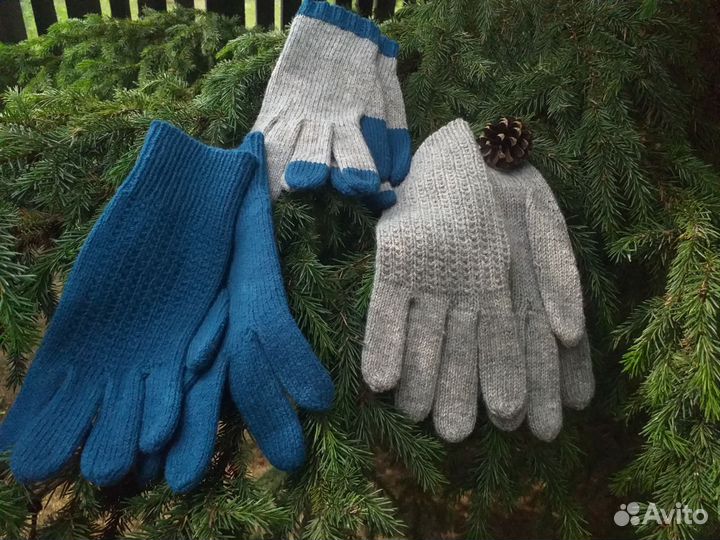 Перчатки вязаные полушерсть