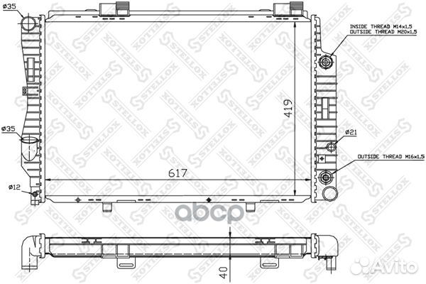 1025915SX радиатор системы охлаждения MB W202