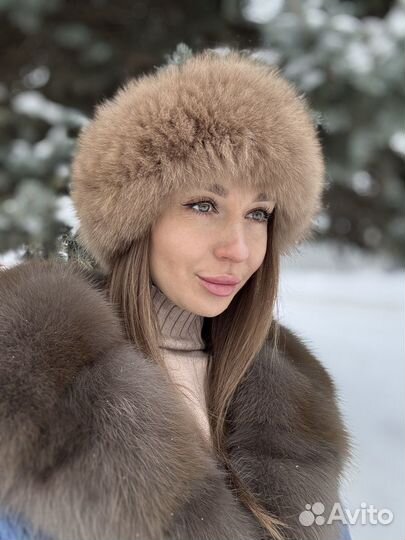 Повязка на голову из натурального меха под Соболь