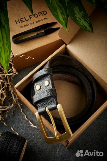 Мужской кожаный ремень ручной работы