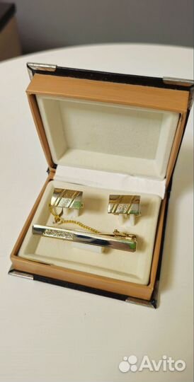 Запонки мужские и зажим на галстук
