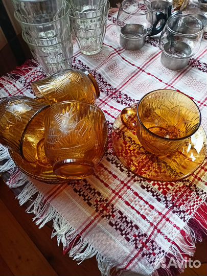 Посуда СССР цветное стекло