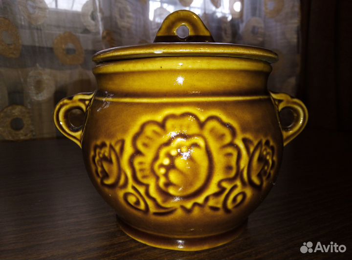 Горшочек для запекания СССР керамика с крышкой