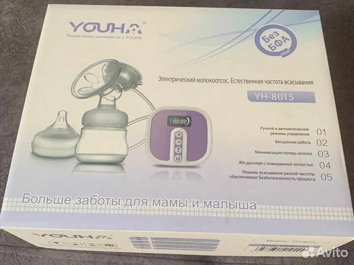 Электрический молокоотсос (ручной в комплекте)