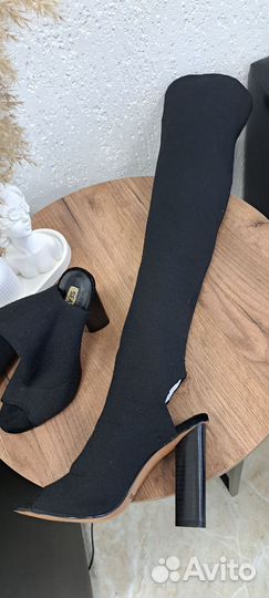 Сапоги ботфорты zara