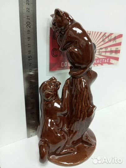 Статуэтка Кот и Пес керамика СССР (сколы )
