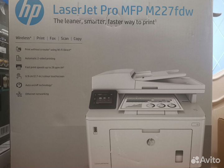 Новое мфу лазерное HP LaserJet Pro MFP M227fdw ч/б