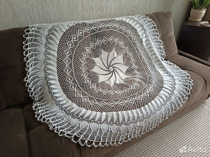 Ажурная Скатерть круглая вязаная