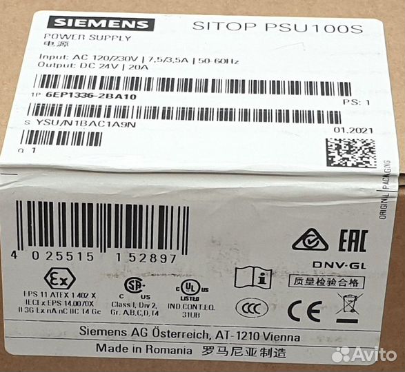 6EP1336-2BA10 Блок питания PSU100S 20А