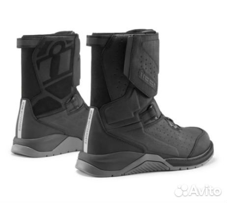 Мотоботы Icon Alcan WP CE кожаные черные