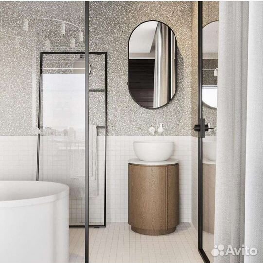 Зеркало с подсветкой овальное, капсульное