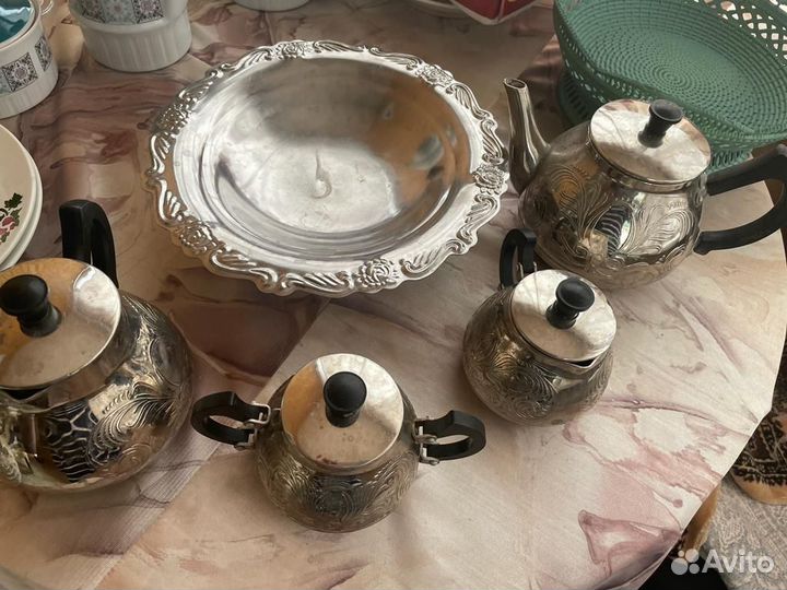 Редкий Чайный сервиз металл СССР Винтаж 5 пред