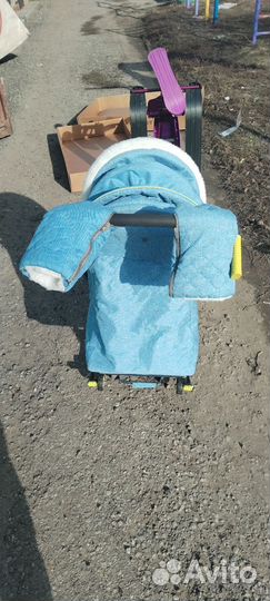 Детские санки коляска с колесами