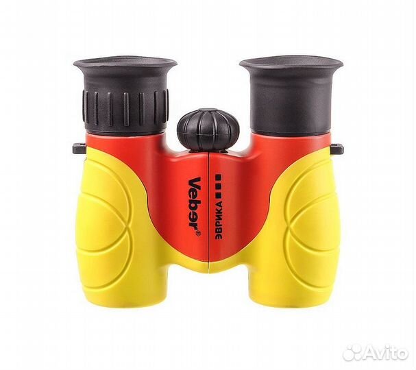 Бинокль детский Veber Эврика 6x21 желтый/красный