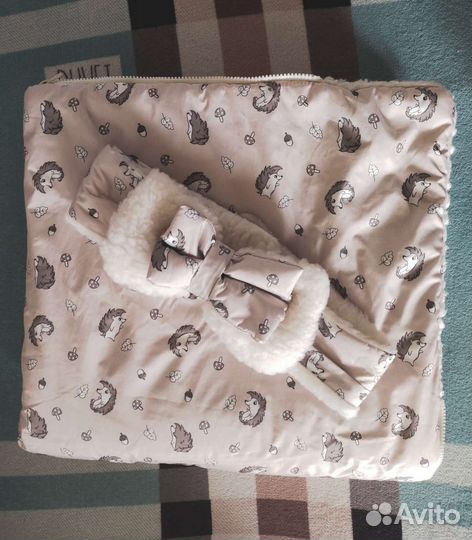 Конверт одеяло на выписку в коляску овчина