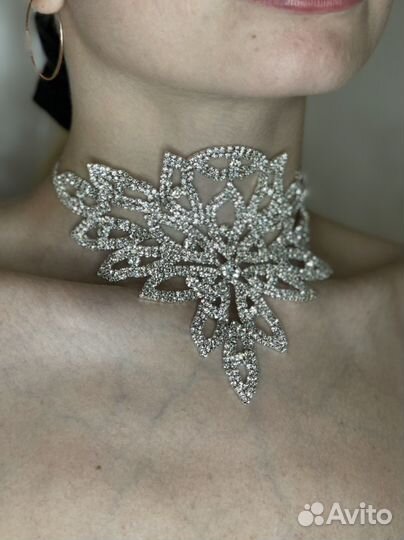 Колье чокер серебро