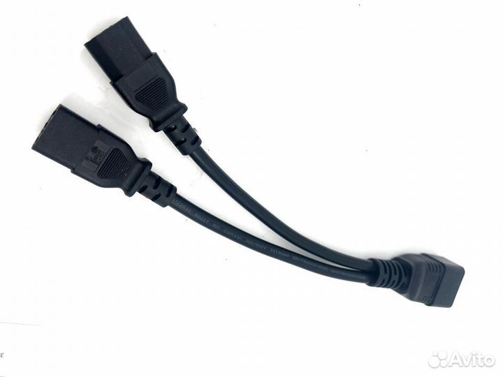 Кабель питания C20Х2C13 3х1,5, 16А, 0,25 м ГОСТ