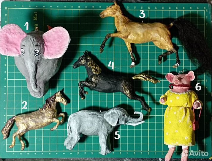 Ватные елочные игрушки