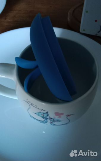 Новая кружка с силиконовой крышкой, Фарфор 330 мл