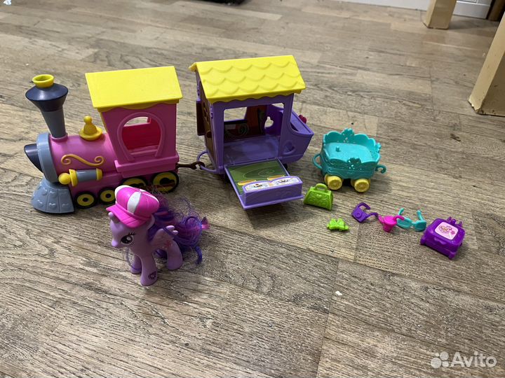 Поезд, бутик, фигурки my little pony