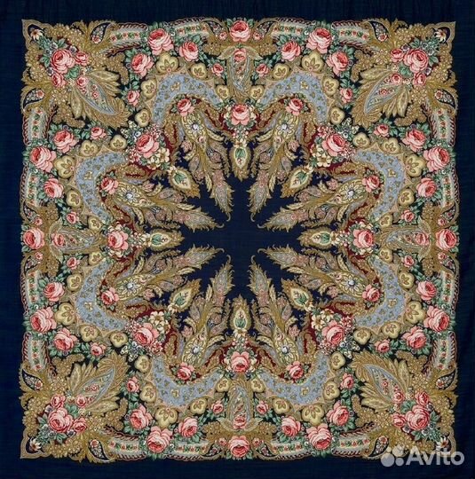 Павловопосадский платок шерсть 146 см
