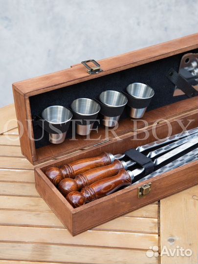 Подарочный набор для пикника с шампурами 