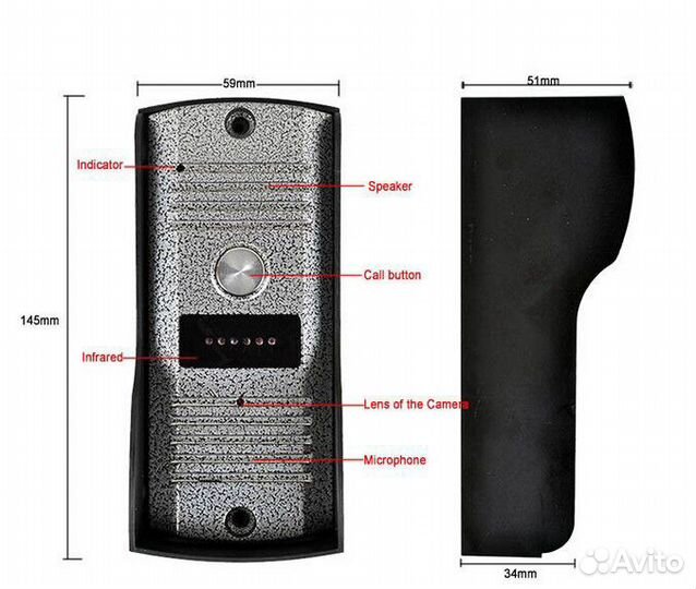 7 дюймовый домофон с функцией видеозаписи