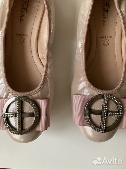 Стильные балетки кожа 39 размер Италия