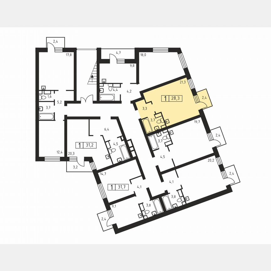Квартира-студия, 28,3 м², 2/3 эт.