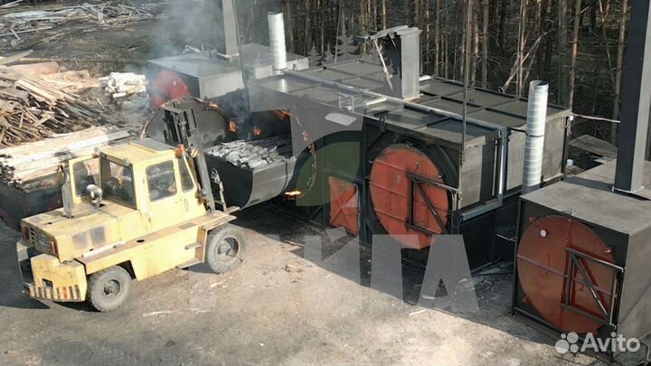 Печь углевыжигательная двухретортная