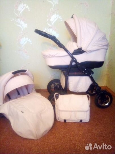 Коляска универсальная 2в 1 из эко кожи