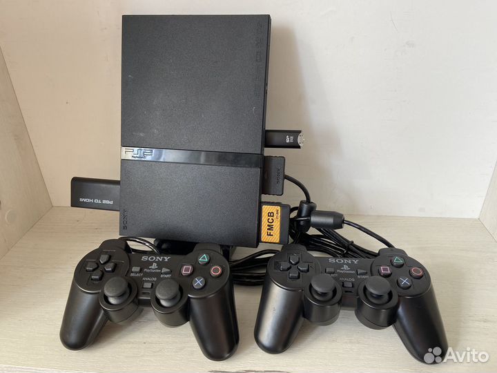 Sony PS2 Slim Прошита+50 игр FreeMcBoot+аксессуары