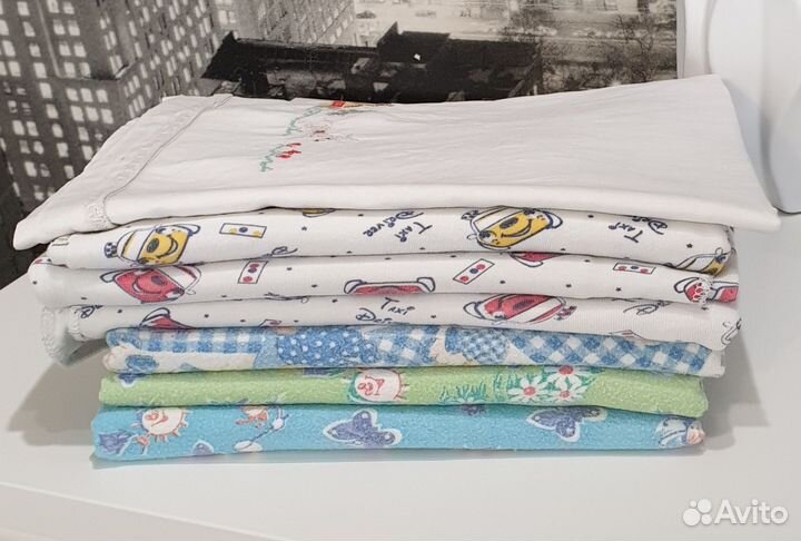 Пелёнки детские хлопок и байковые комплект 7 штук
