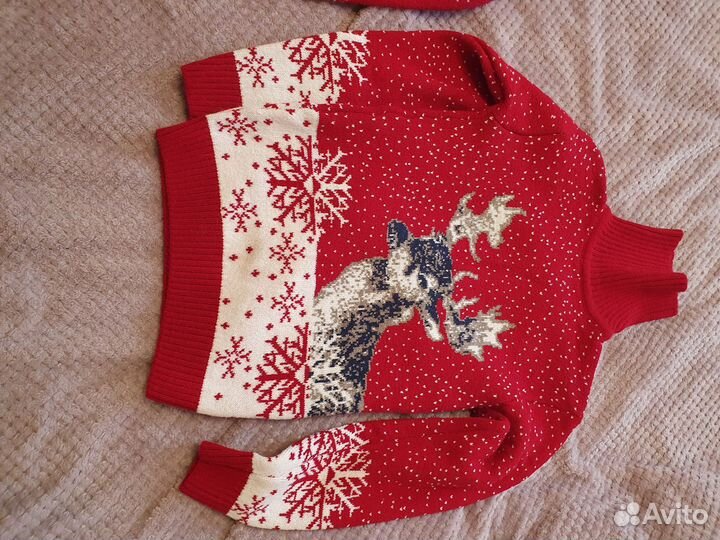 Новогодние свитера детские 8 и 13 лет