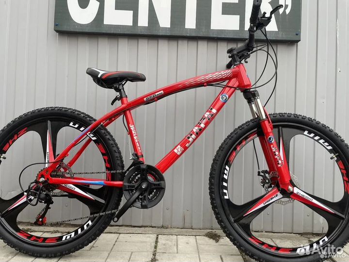 Велосипед с литыми дисками Красный новый